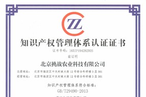 知识产权管理体系认证证书